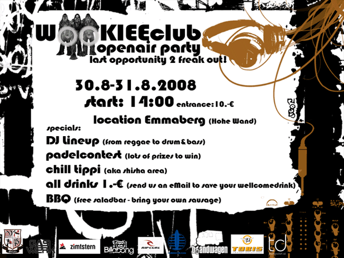 Flyer WOOKIEclub openair party